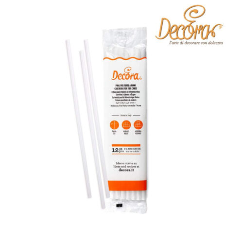 Decora 12Pioli Per Torte Plastica- Ø 4mm-30cm