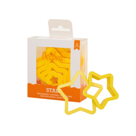 Decora - Kit 5 Tagliapasta ,Tagliabiscotti Stella  in Plastica