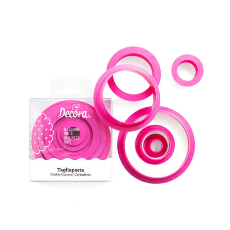 Decora - Kit 6 Tagliapasta ,Tagliabiscotti Tondi in Plastica