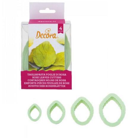 Decora Set Tagliapasta Foglie di Rosa  4 Pezzi