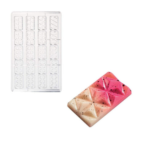 Stampo Cioccolato Martellato Policarbonato Trasparente, Mini Snack Bar Piramidi Collegate