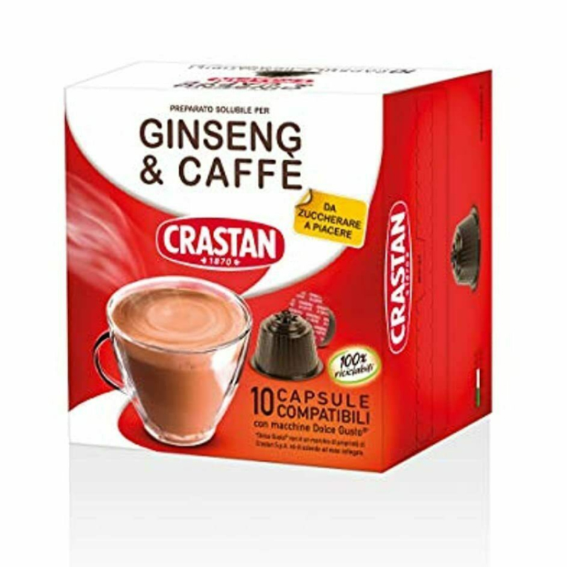 Crastan Capsule Compatibili Dolce Gusto – Ginseng e Caffè da Zuccherare – 6  confezioni da 10 capsule