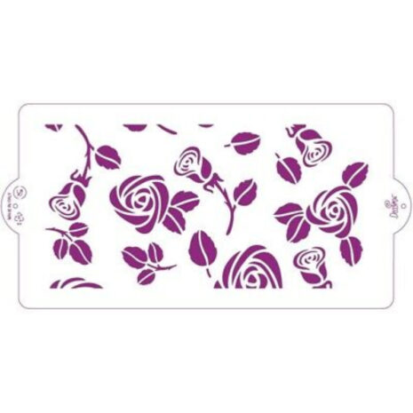 Decora Stencil Rose per Decorazioni su Pasta di Zucchero
