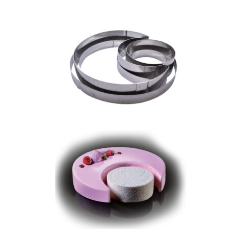 Martellato-Kit Professionale Fasce Inox per Torte MEZZALUNA