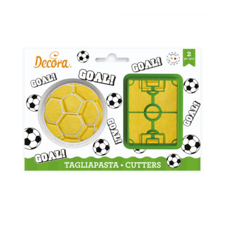 Decora -Set 2 Tagliapasta a Tema Calcio -Pallone e Campo