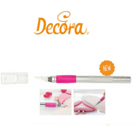Decora Bisturi Cutter di Precisione con 1 Lama Acciaio/Fucsia, 16 cm (Lunghezza Lama 3 cm)