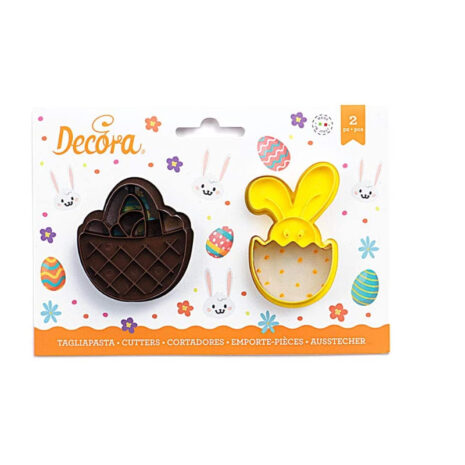 Decora -Set 2 Tagliapasta Cestino e Bunny, Plastica