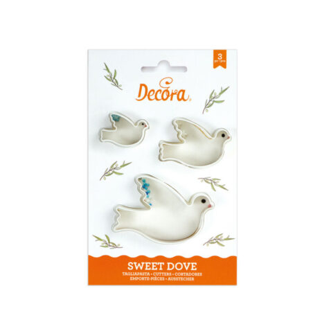 Decora Kit 3 Tagliapasta  In Plastica A Forma Di Colomba Cresima Comunione Pasqua