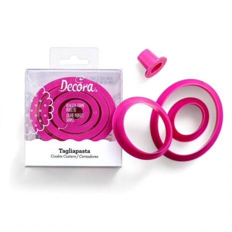Decora - Kit 4 Tagliapasta ,Tagliabiscotti Ovale in Plastica