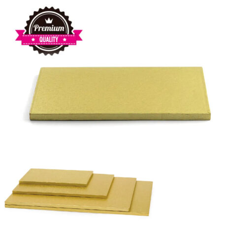 Cake Board-Sottotorta Rettangolare Dorato-Decora 50x40cm