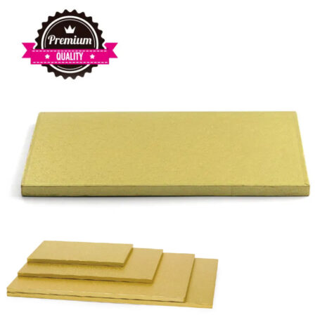 Cake Board-Sottotorta Rettangolare Dorato-Decora 60x40cm