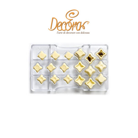 Decora Stampo Cioccolatino Forma Fantasia, Policarbonato, Trasparente, 200 x 120 x 22 mm