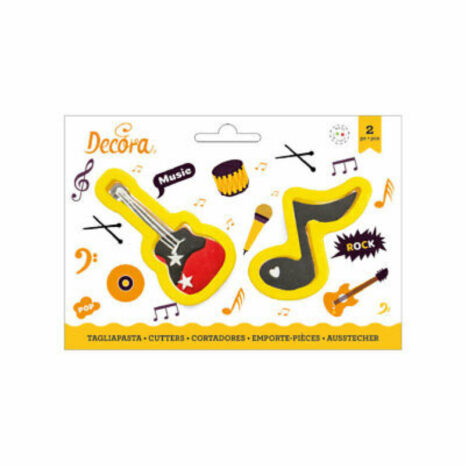 Decora -Set 2 Tagliapasta a Tema Musicale-Chitarra e Nota usicale