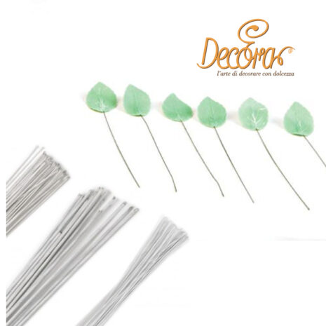 Decora Steli Bianchi in ferro per Fiori 50pz