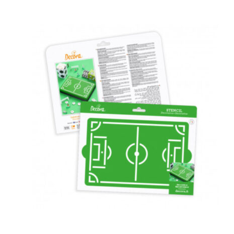 Decora Stencil  Campo Da Calcetto  Per Decorazioni Con Zucchero a  Velo, Ghiaccia e Aerografo