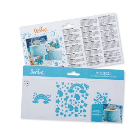 Decora Stencil  Arcobaleno  Per Decorazioni Con Zucchero a  Velo, Ghiaccia e Aerografo