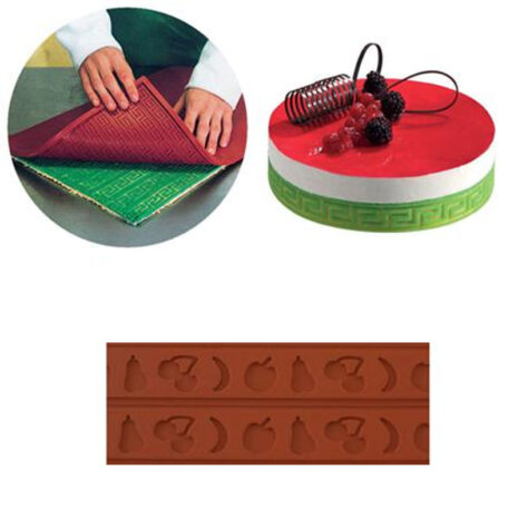 Martellato-Tappeto per Decori Relief con Motivo alla Frutta 2 Fasce