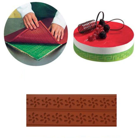 Martellato-Relief10-Tappeto per Decori Relief Motivo Floreale 2 Fasce