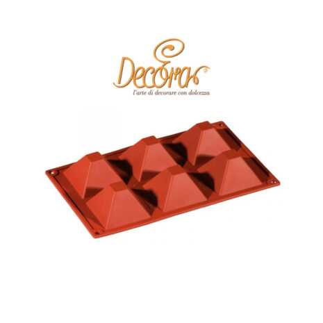 Decora Stampo in Silicone per 6 Piramidi 71x71xh40mm