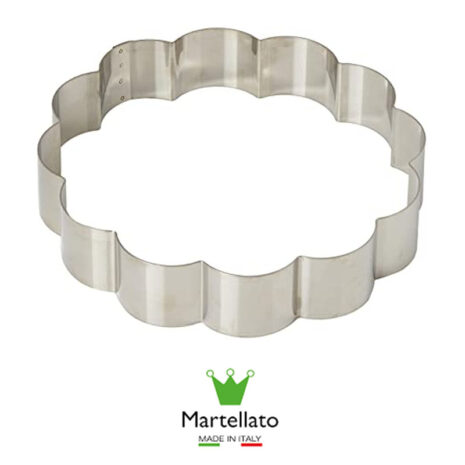 Martellato Anello Torta a Forma di Fiore in Acciaio INOX, 300 x 50 mm
