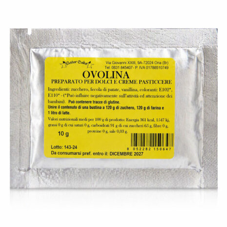 Ovolina Preparato per Dolci e Creme Pasticcere 10g – Perfetta per Creme Lisce e Delicate