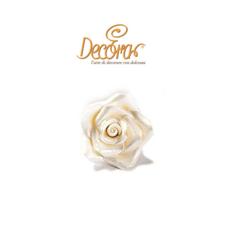 Rosa Grande Color Perla in Zucchero Decora 1pz ø 5cm