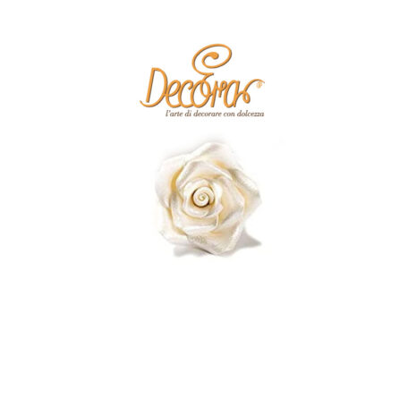 Rosa Media Color Perla in Zucchero Decora 1pz ø 3,5cm