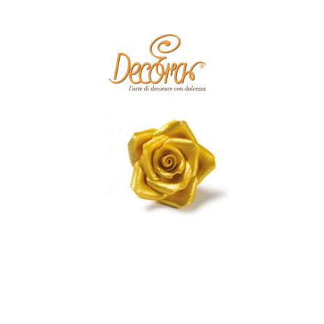 Rosa Dorata in Zucchero Decora 1pz ø 3,5cm