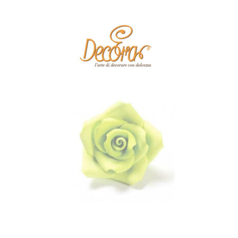 Rosa Verde in Zucchero Decora 1pz ø 5cm