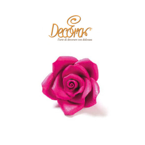 Rosa Fucsia in Zucchero Grande 1pz ø 5 cm
