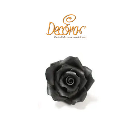 Rosa Nera in Zucchero Grande 1pz ø 5 cm
