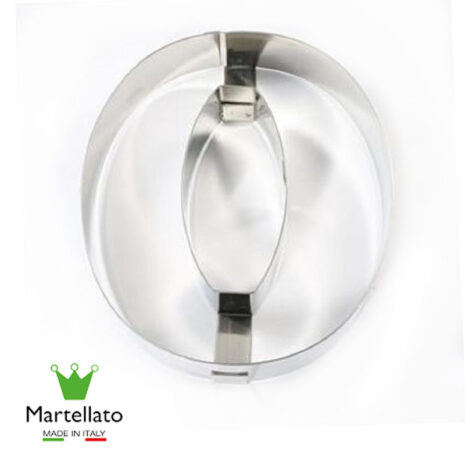 Martellato Anello Torta a Forma di Numero 0 in Acciaio INOX, 300 x 40 mm