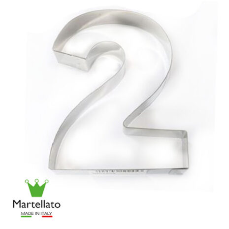 Martellato Anello Torta a Forma di Numero 2 in Acciaio INOX, 300 x 40 mm