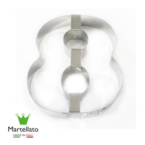 Martellato Anello Torta a Forma di Numero 8 in Acciaio INOX, 300 x 40 mm