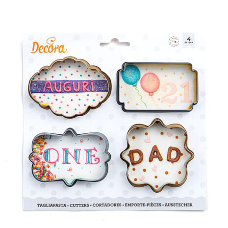 Decora -Set 4  Tagliapasta / Tagliabiscotti Cornici Grandi