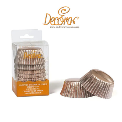Decora -Pirottini muffin Rosa Gold 60PZ 5X3,2cm