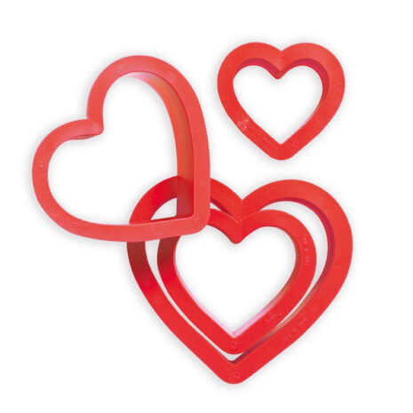 Decora - Kit 4 Tagliapasta ,Tagliabiscotti a Cuore in Plastica