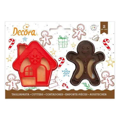 DECORA Set 2 Tagliapasta  Gingerbread Man & House