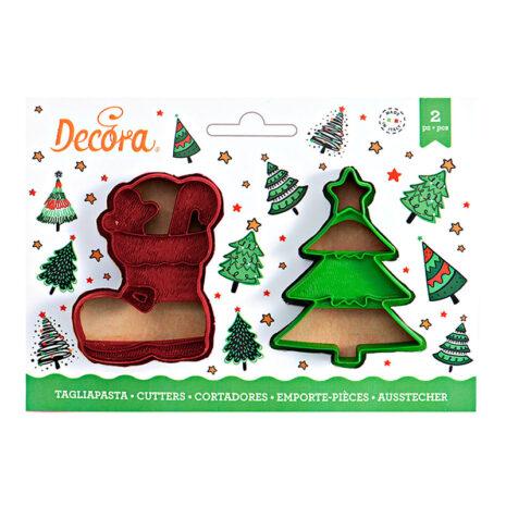 Decora Kit 2 tagliapasta Albero di  Natale  e Scarpone