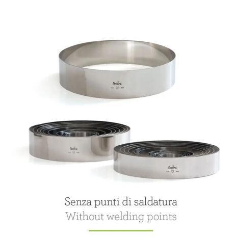 Decora Sagome Inox Cerchio Senza punti di Saldatura  ⌀ 18xh6cm