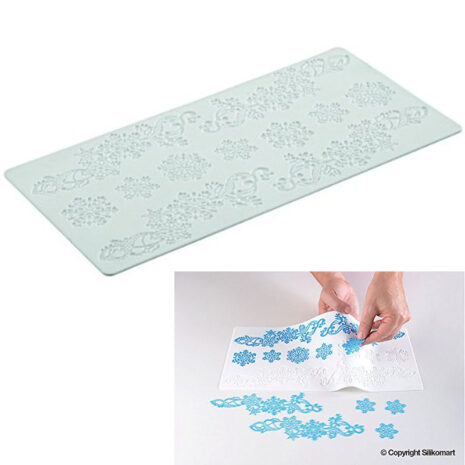 Silikomart Tappeto in Silicone Ideale per la Creazione di Merletti-Trd18 Snowflakes– 400x200 mm