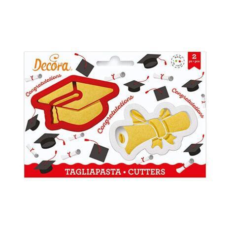 Decora Set 2 Cutters Tagliapasta in plastica Tema Laurea