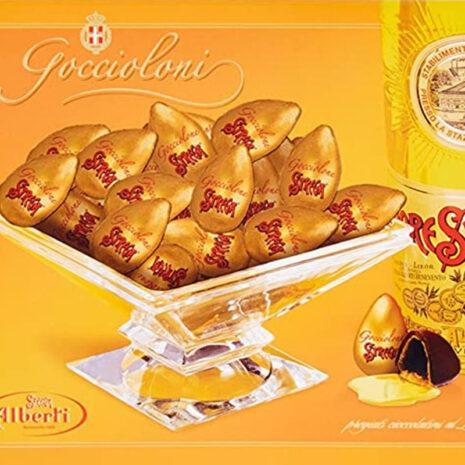 Strega - Goccioloni  Strega Cioccolatini Fondenti Ripieni di Liquore Strega -Confezione da 15pz
