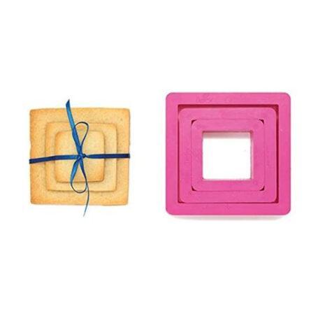 Decora - Kit 4 Tagliapasta ,Tagliabiscotti Quadrati in Plastica