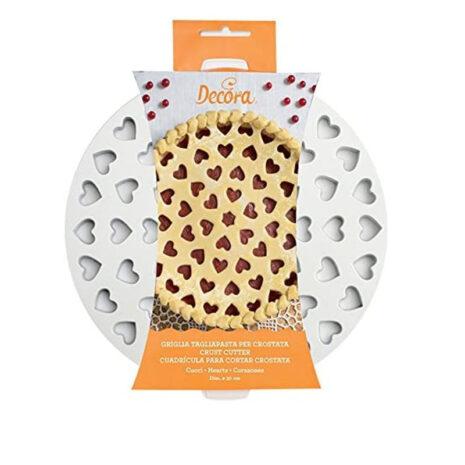 Griglia Tagliapasta per Crostate Cuori, Plastica, ø 30 cm, Bianco-