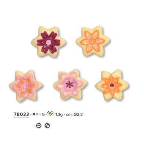 Modecor Decorazioni di Cioccolato Bianco Fiorellini Assortiti ⌀2,3cm