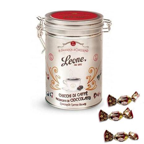 Chicchi di caffè ricoperti di cioccolato in latta da 150g