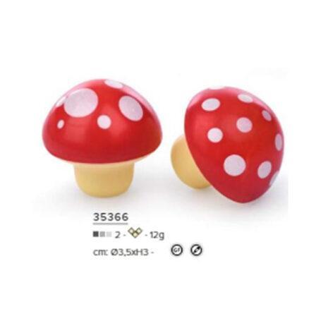 Modecor Decorazioni di Cioccolato Bianco- Fungo Rosso ⌀3,5x h3cm
