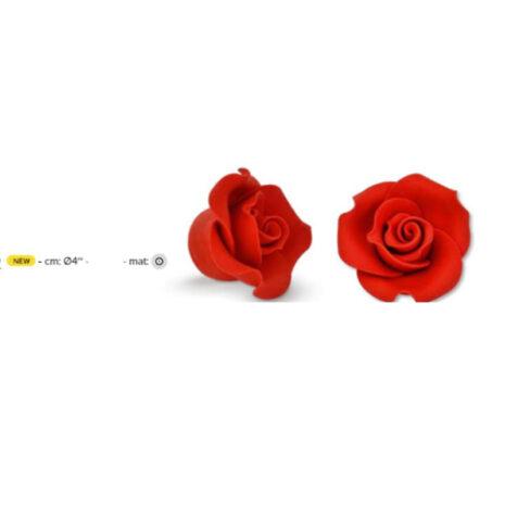 Modecor Decorazioni in Zucchero Rosa Rossa Media ⌀ 4cm