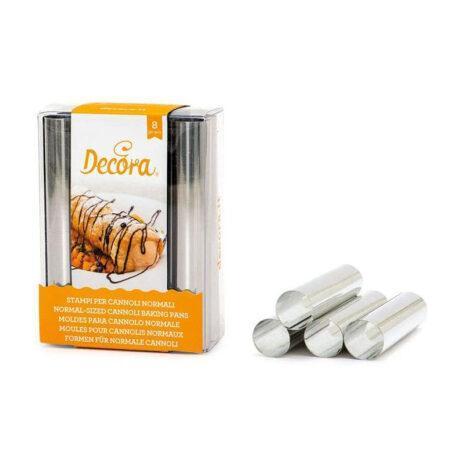 Decora Confezione Cannoli Normali, Alluminio, Argento, 2 x 12 cm, 8 Pezzi